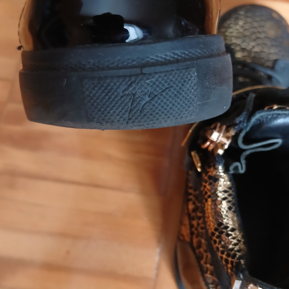 Guiseppe Zanotti Black and Gold Phyton  High-Top Sneakers.Size US9 - Picture 3 of 12